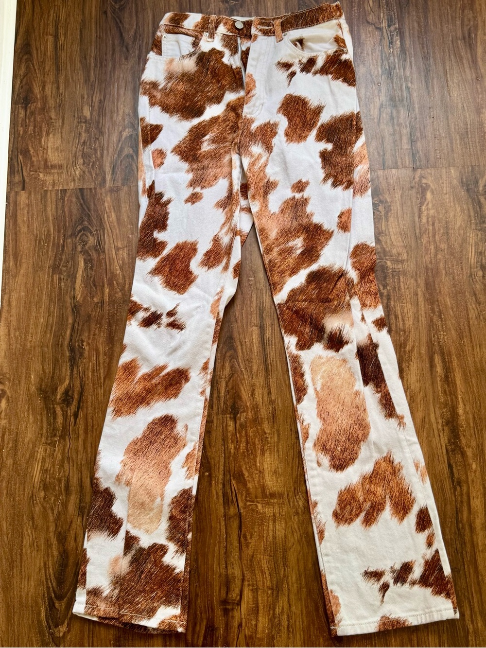 WeWoreWhat Cow-Print Jeans, Size 27